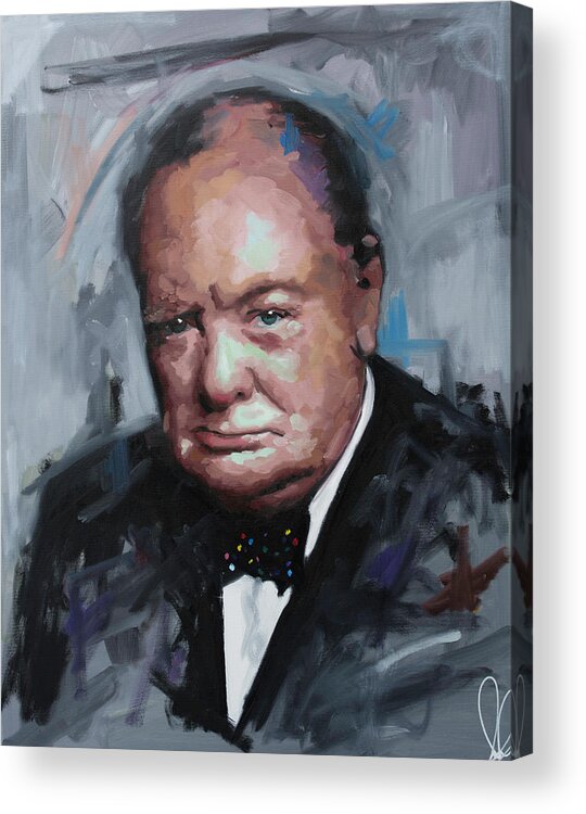 Winston Churchill Acrylic Print featuring the painting Winston Churchill by Richard Day