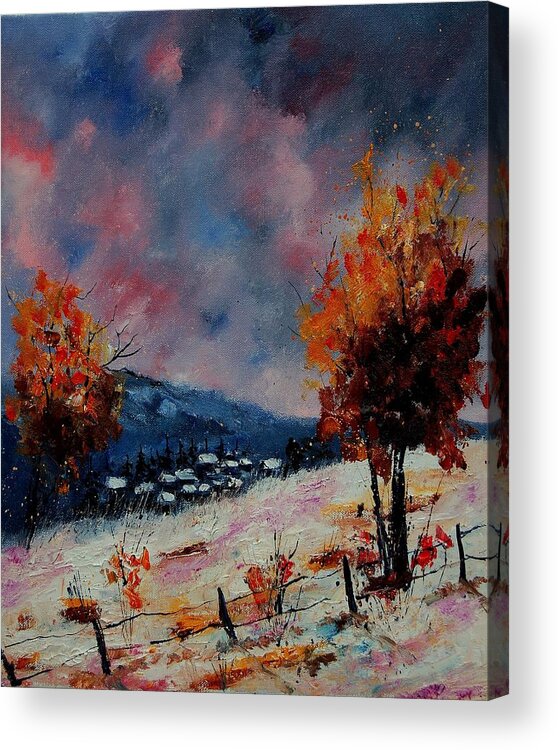 Winter Acrylic Print featuring the painting Winter 560110 by Pol Ledent