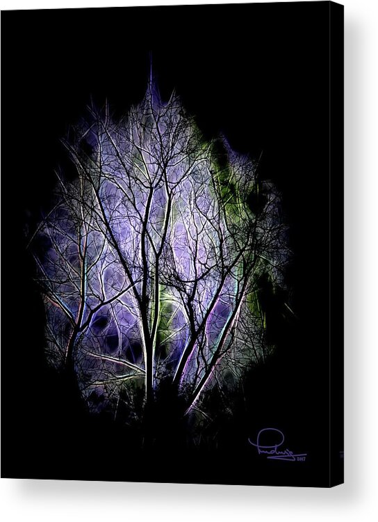 Landscape Acrylic Print featuring the digital art Winter Dream by Ludwig Keck