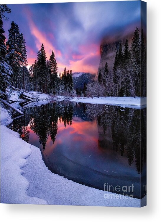 Yosemite Acrylic Print featuring the photograph Winter's Twilight by Anthony Michael Bonafede