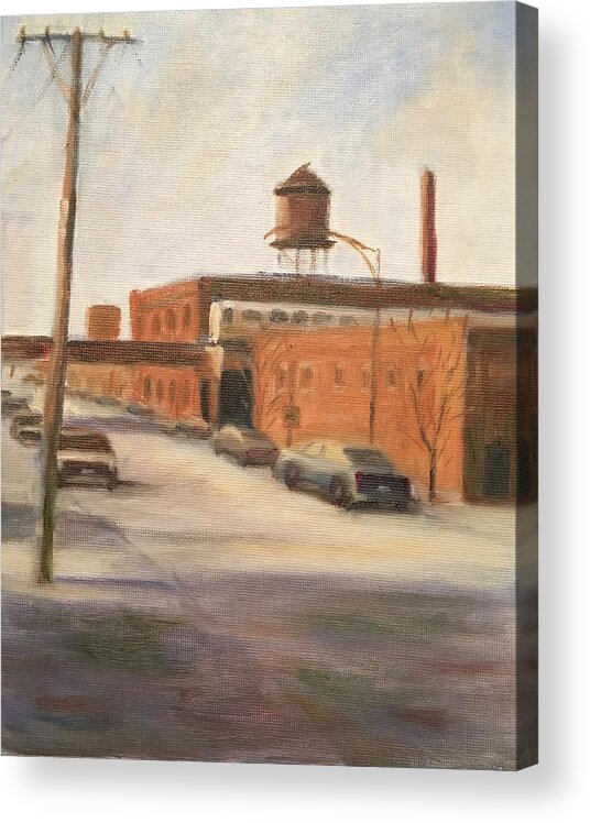 Urban Landscape Acrylic Print featuring the painting Wired and Ready by Will Germino