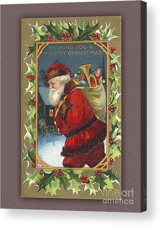 Joyous Acrylic Print featuring the digital art Wishing You A Merry Vintage Chistmas by Melissa Messick