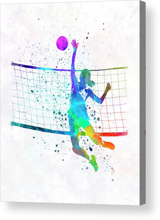 Women volleyball players in watercolor T-Shirt by Pablo Romero