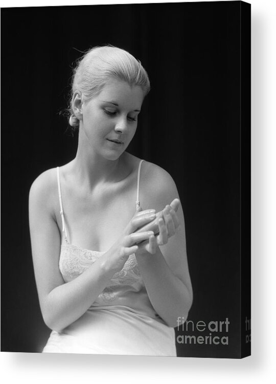 1930s Acrylic Print featuring the photograph Woman With Soap, 1930s by H. Armstrong Roberts/ClassicStock