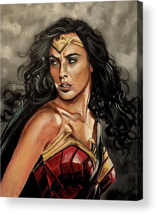 Wonder Woman Acrylic Print featuring the painting Wonder Woman by Joel Tesch