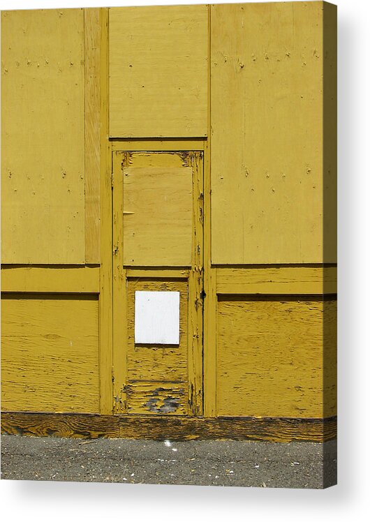 Door Acrylic Print featuring the photograph Yellow Door with Accent by Ben Freeman