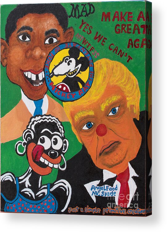 Politics Acrylic Print featuring the painting Yes We Can't by Dean Robinson