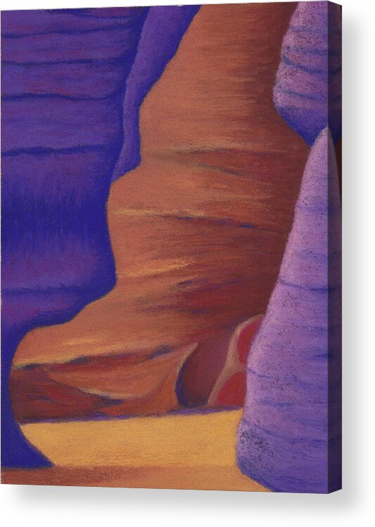 Antelope Canyon Acrylic Print featuring the pastel Yin Yang by Anne Katzeff