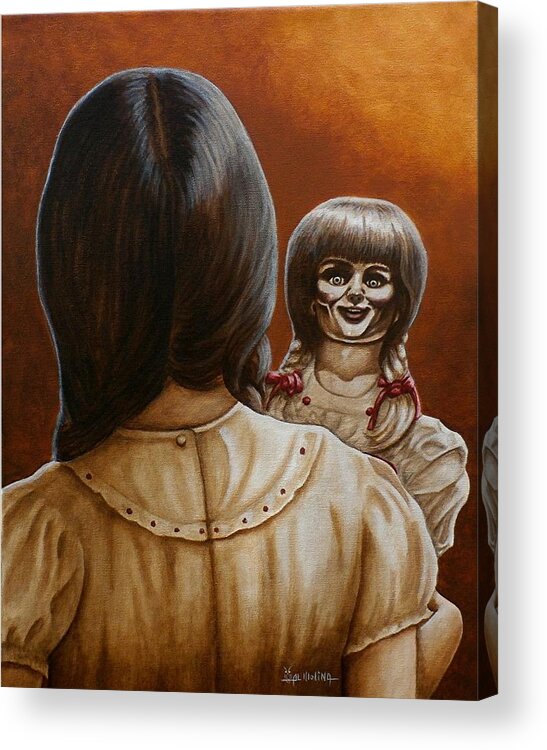 Horror Acrylic Print featuring the painting You are my Sunshine by Al Molina