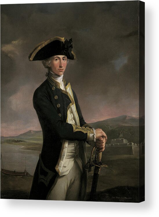 Young Captain Horatio Nelson Acrylic Print featuring the painting Young Captain Horatio Nelson by MotionAge Designs