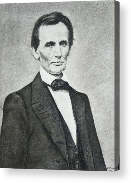 Abraham Acrylic Print featuring the drawing Young Lincoln by Richard Barone