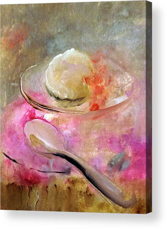 Creamy Acrylic Print featuring the digital art Yummy Pink Deliciousness Painting by Lisa Kaiser