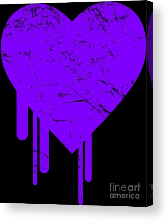 Cool Acrylic Print featuring the digital art Bleeding Purple Heart #1 by Flippin Sweet Gear