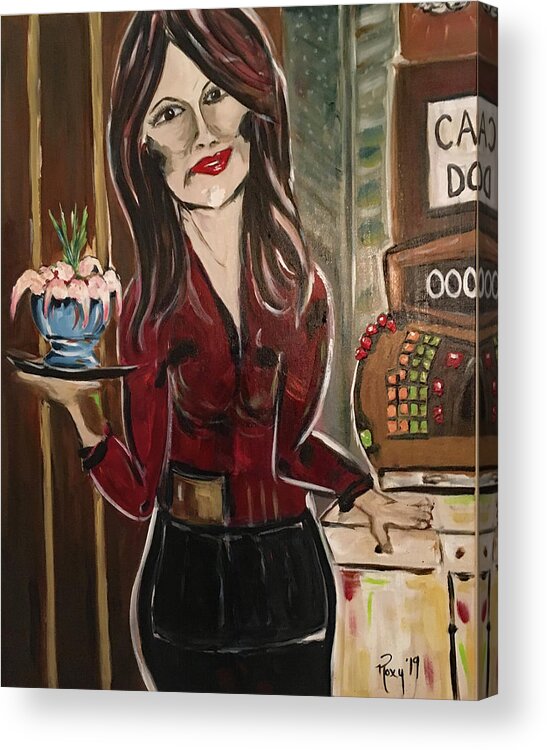 Bartender Acrylic Print featuring the painting Cocktail Time by Roxy Rich