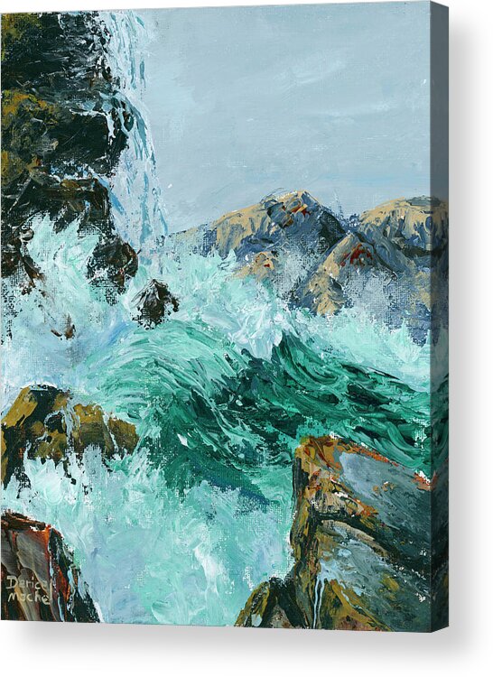 Seascape Acrylic Print featuring the painting Dancing With Waves by Darice Machel McGuire