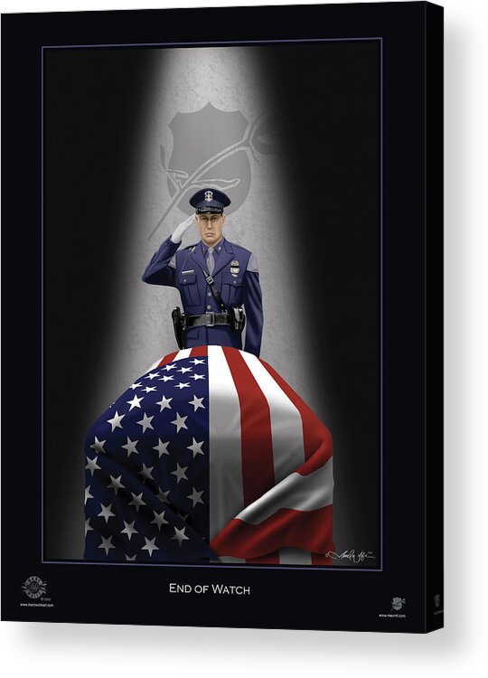 End Of Watch Acrylic Print featuring the digital art End Of Watch #1 by Marc Wolfe