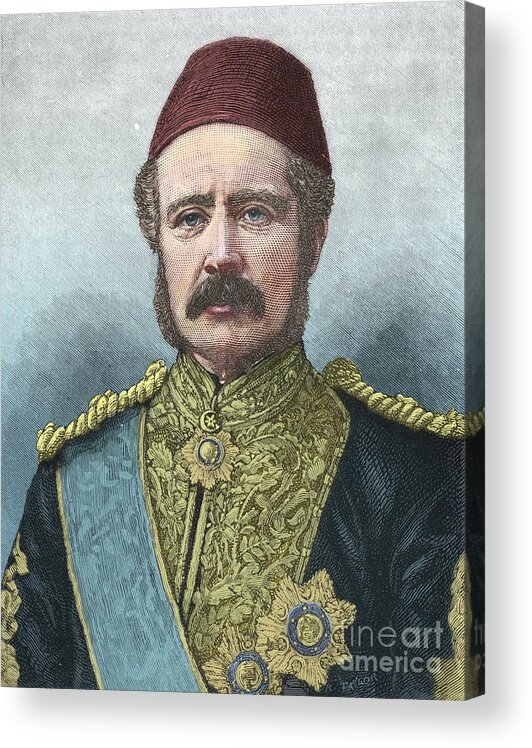 Engraving Acrylic Print featuring the drawing General Gordon #1 by Print Collector