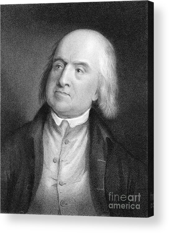 Engraving Acrylic Print featuring the drawing Jeremy Bentham, English Social Reformer by Print Collector