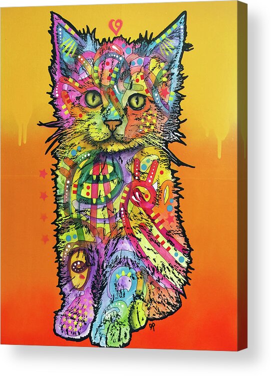 Love Kitten Acrylic Print featuring the mixed media Love Kitten #1 by Dean Russo