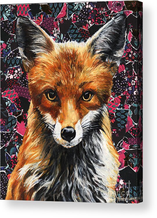 Fox Acrylic Print featuring the painting Mrs. Fox by Ashley Lane