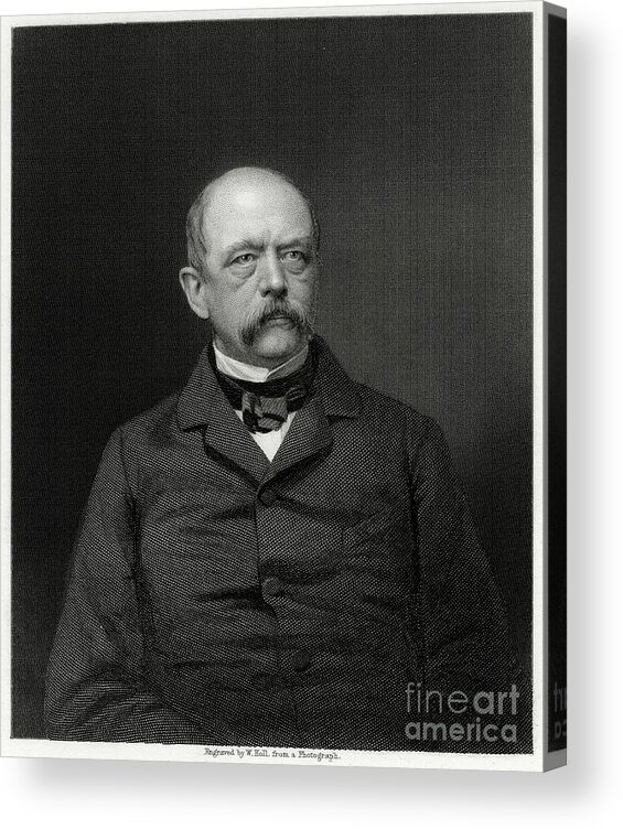 Engraving Acrylic Print featuring the drawing Otto Von Bismarck, German Statesman #1 by Print Collector