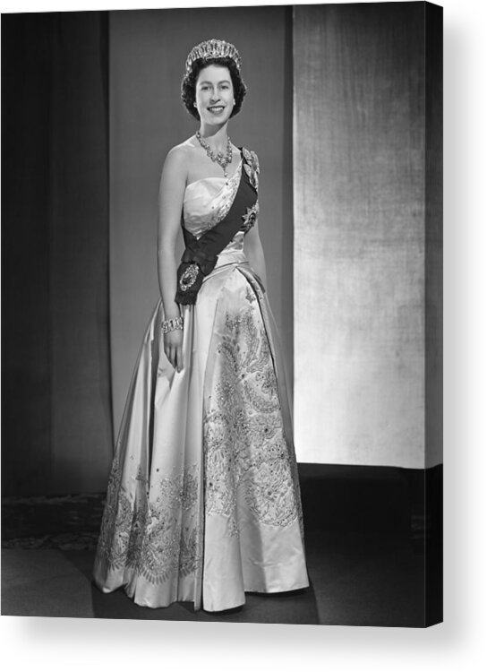 1950-1959 Acrylic Print featuring the photograph Queen Elizabeth II Portrait #1 by Michael Ochs Archives