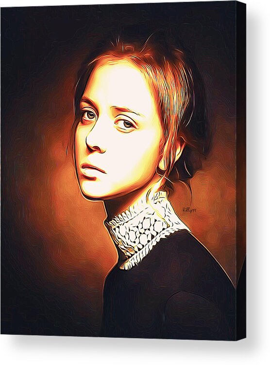 Paint Acrylic Print featuring the digital art Simona portrait #1 by Nenad Vasic