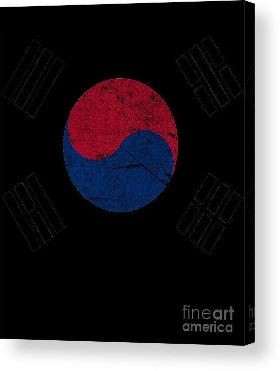 Cool Acrylic Print featuring the digital art South Korea Vintage #1 by Flippin Sweet Gear