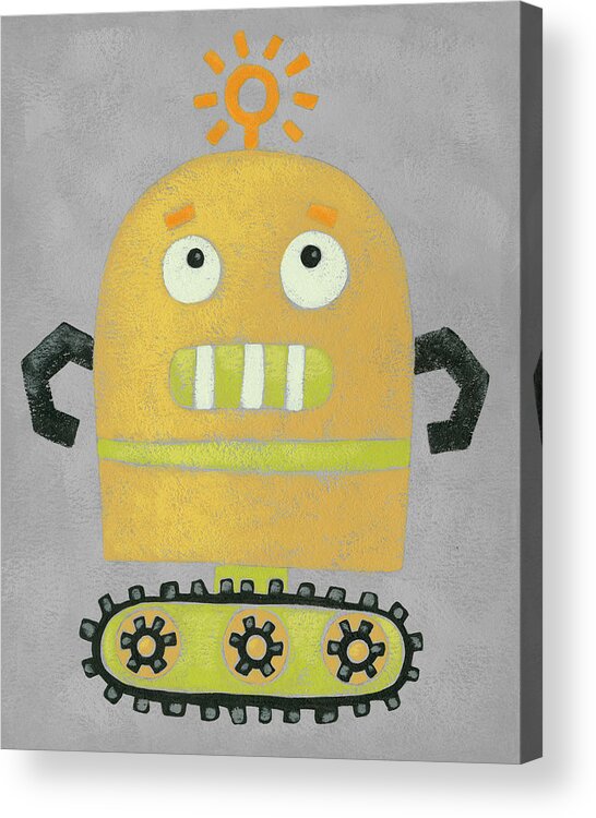 Children Acrylic Print featuring the painting Take Me To Your Leader II #1 by Chariklia Zarris