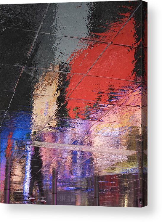 Walk Acrylic Print featuring the photograph Times Square Reflections #1 by Ivan Lesica