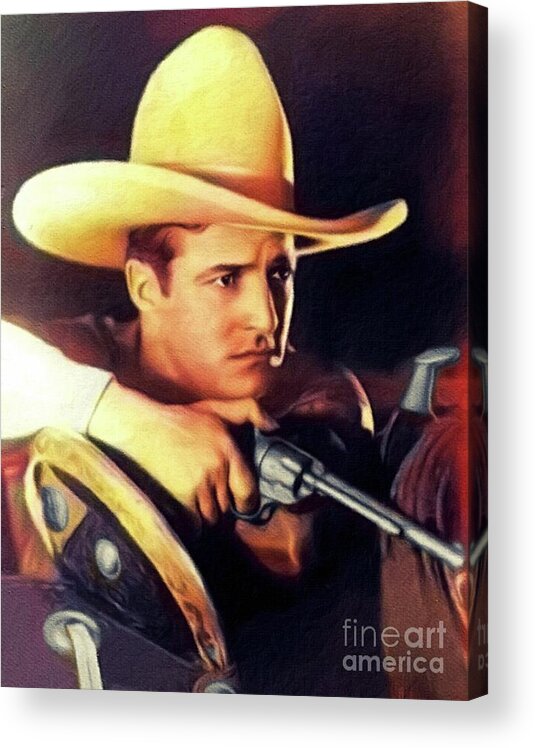 Tom Acrylic Print featuring the painting Tom Mix, Vintage Actor #1 by Esoterica Art Agency