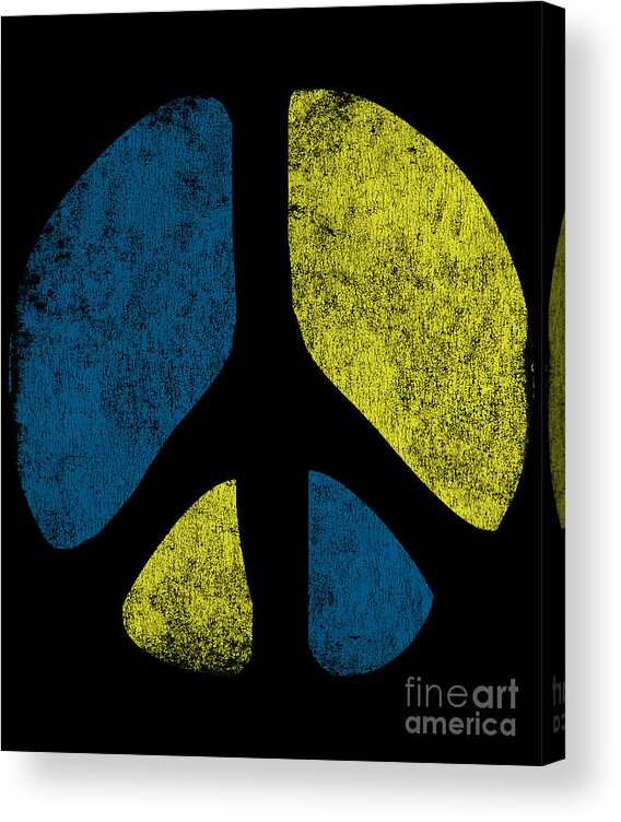 Cool Acrylic Print featuring the digital art Vintage Peace Sign #1 by Flippin Sweet Gear