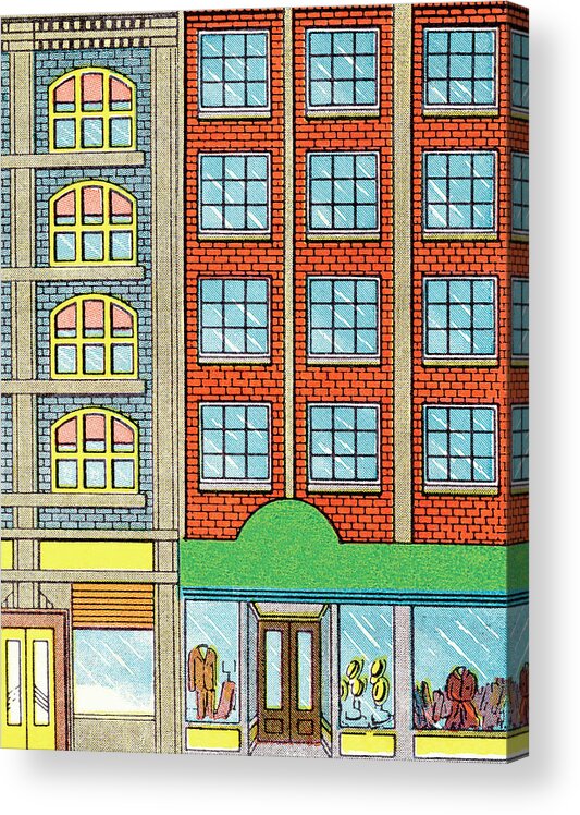 Apartment Acrylic Print featuring the drawing Urban building #18 by CSA Images