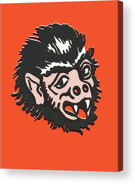 Afraid Acrylic Print featuring the drawing Ape #2 by CSA Images