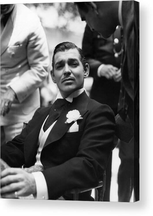 People Acrylic Print featuring the photograph Clark Gable #2 by Hulton Archive