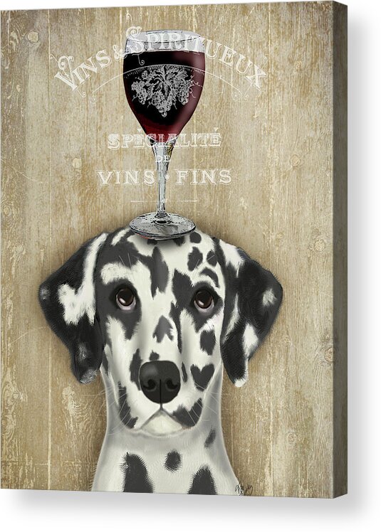 Steampunk Acrylic Print featuring the painting Dog Au Vin Dalmatian #2 by Fab Funky