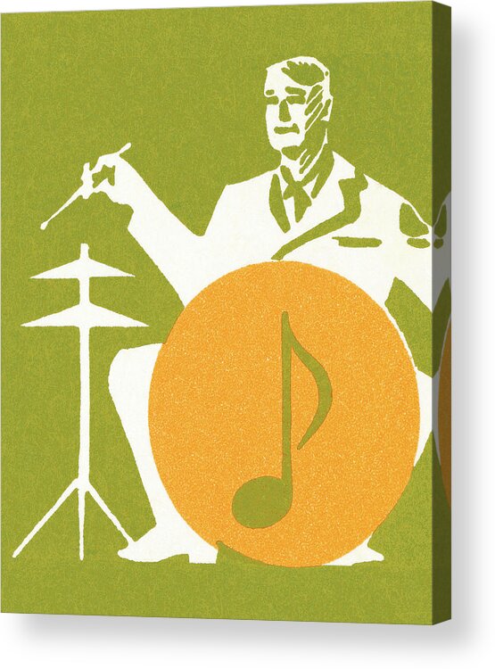 Adult Acrylic Print featuring the drawing Drummer #2 by CSA Images