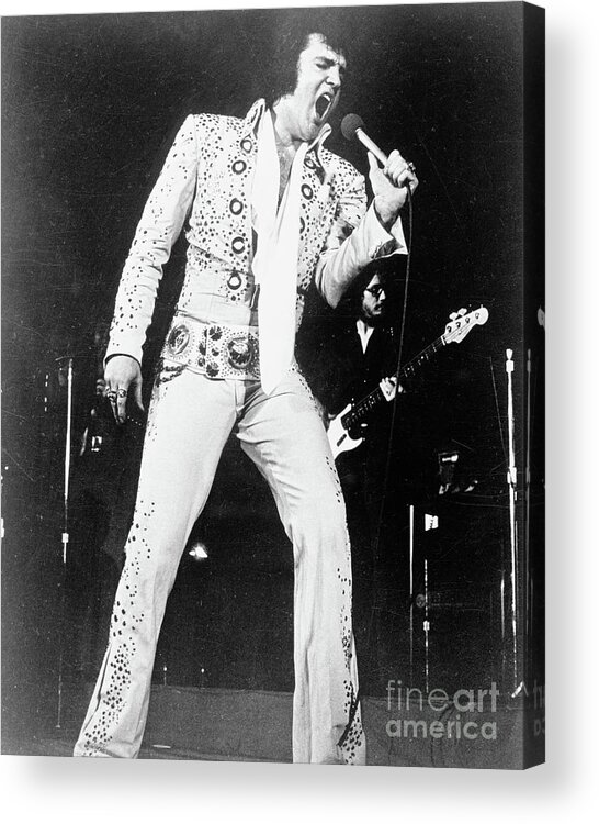 Rock Music Acrylic Print featuring the photograph Elvis Presley Singing In Concert #2 by Bettmann