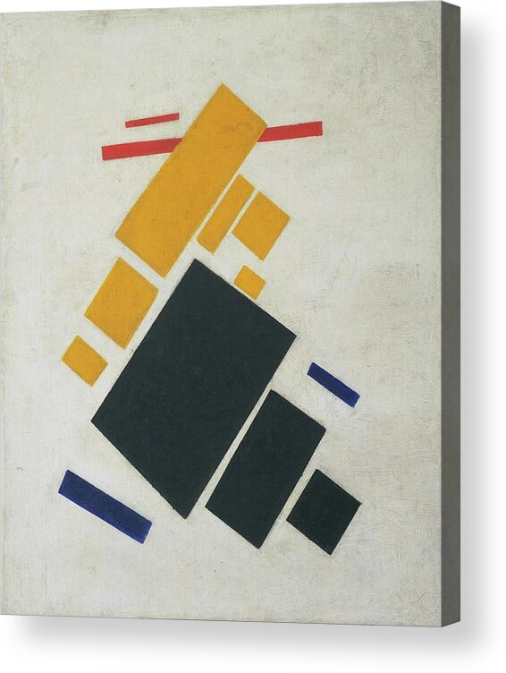 Kazimir Malevich Acrylic Print featuring the painting Suprematist Composition; Airplane Flying by Kazimir Malevich