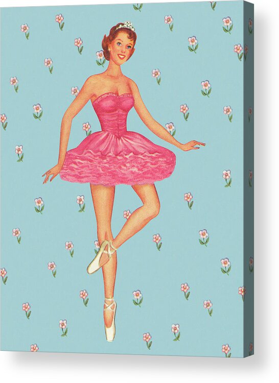 Activity Acrylic Print featuring the drawing Ballerina #4 by CSA Images