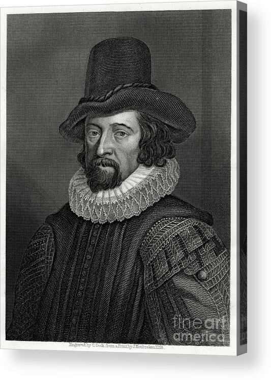 Engraving Acrylic Print featuring the drawing Francis Bacon, Viscount St Albans #5 by Print Collector