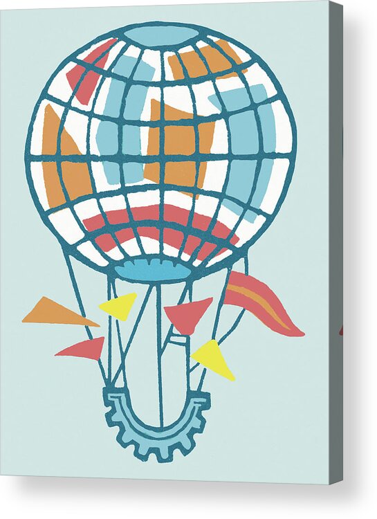 Balloon Acrylic Print featuring the drawing Hot Air Balloon #5 by CSA Images