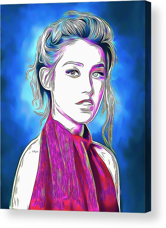 Draw Acrylic Print featuring the digital art 63 of 100 SPECIAL DISCOUNT - portrait by Nenad Vasic