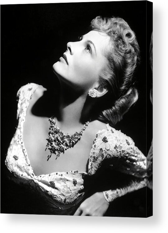 Joan Fontaine Acrylic Print featuring the photograph Joan Fontaine . #7 by Album