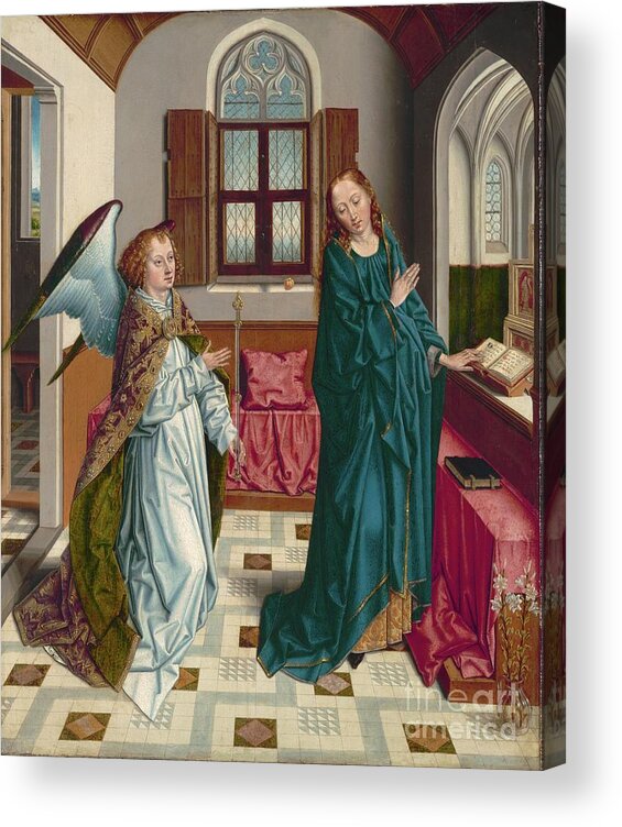 Annunciation Acrylic Print featuring the drawing The Annunciation #8 by Heritage Images