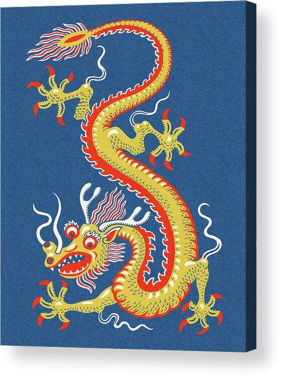 Animal Acrylic Print featuring the drawing Dragon #9 by CSA Images