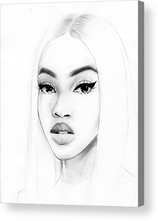 Graphite Acrylic Print featuring the drawing Alana by Alexis Ashlee
