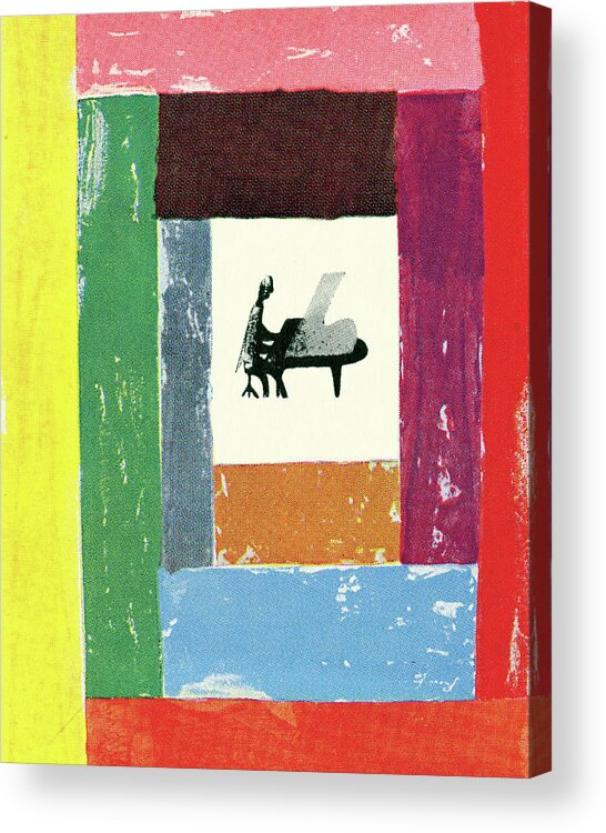 Abstract Acrylic Print featuring the drawing Abstract Pianist by CSA Images