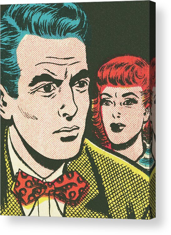 Accessories Acrylic Print featuring the drawing Angry Couple by CSA Images