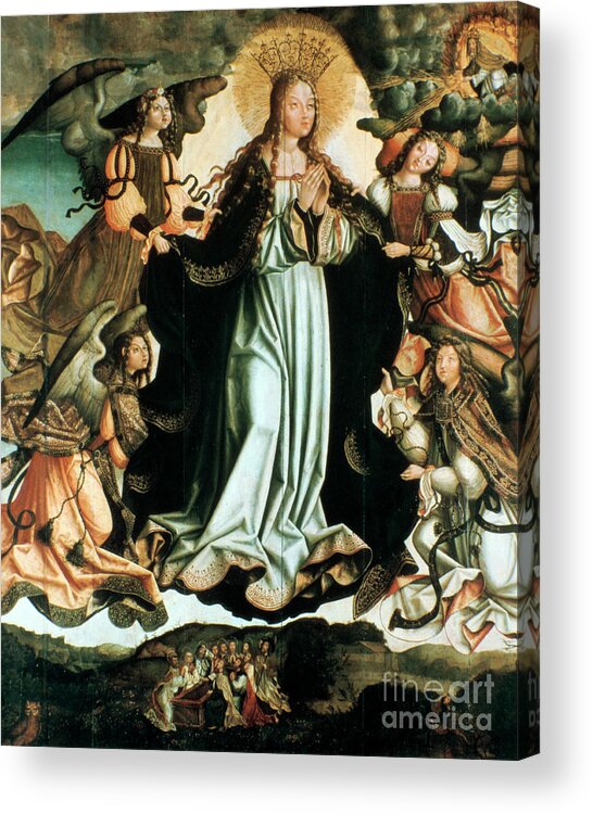 Adolescence Acrylic Print featuring the drawing Assumption Of The Virgin, C1491-1518 by Print Collector